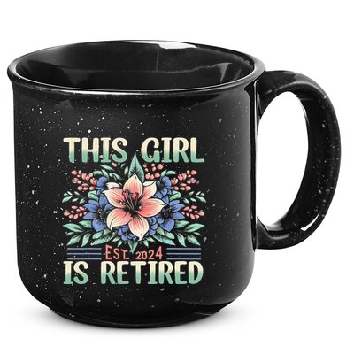 Flower Retired 2025 Not My Problem Anymore 15oz Campfire Ceramic Mug