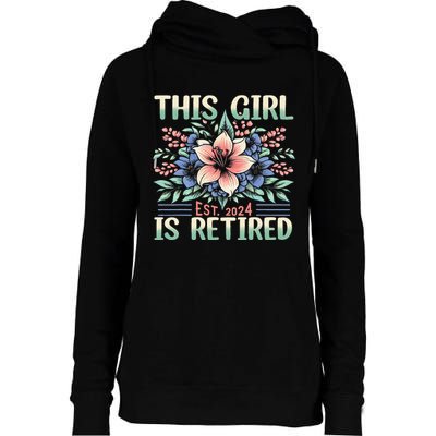Flower Retired 2025 Not My Problem Anymore Womens Funnel Neck Pullover Hood