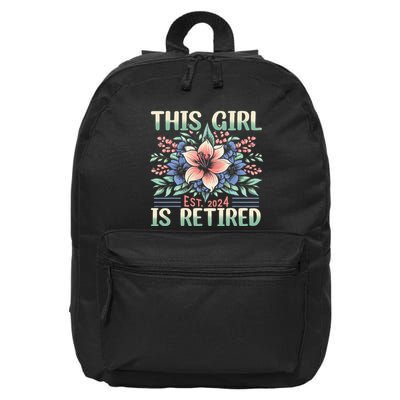 Flower Retired 2025 Not My Problem Anymore 16 in Basic Backpack