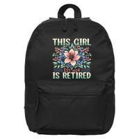 Flower Retired 2025 Not My Problem Anymore 16 in Basic Backpack