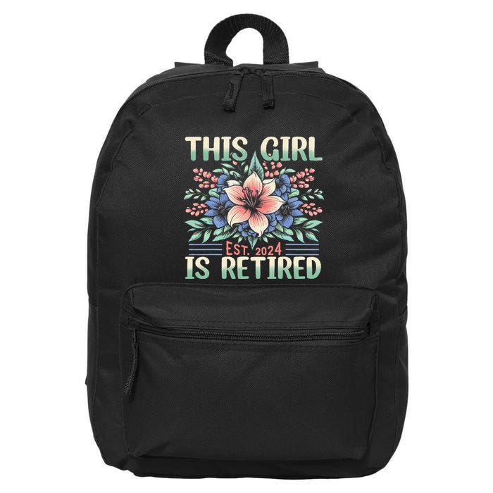 Flower Retired 2025 Not My Problem Anymore 16 in Basic Backpack
