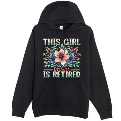 Flower Retired 2025 Not My Problem Anymore Premium Pullover Hoodie