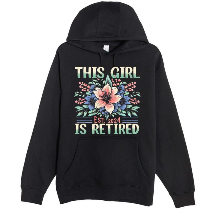 Flower Retired 2025 Not My Problem Anymore Premium Pullover Hoodie
