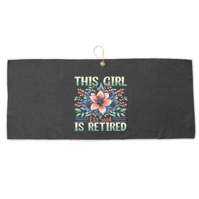 Flower Retired 2025 Not My Problem Anymore Large Microfiber Waffle Golf Towel