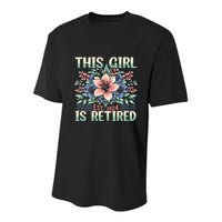 Flower Retired 2025 Not My Problem Anymore Youth Performance Sprint T-Shirt
