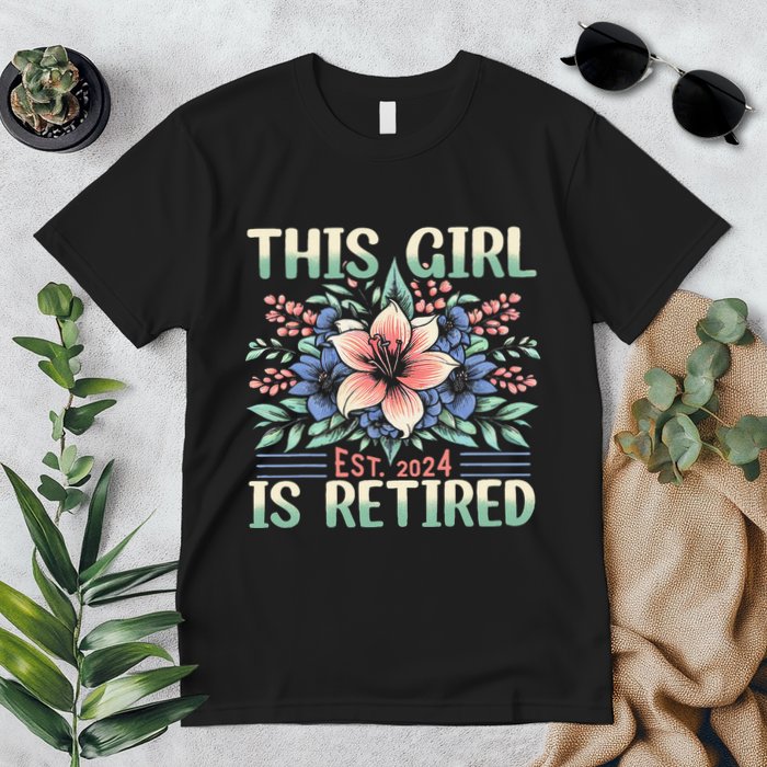 Flower Retired 2025 Not My Problem Anymore Premium T-Shirt