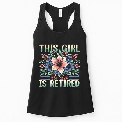 Flower Retired 2025 Not My Problem Anymore Womens Tank Top