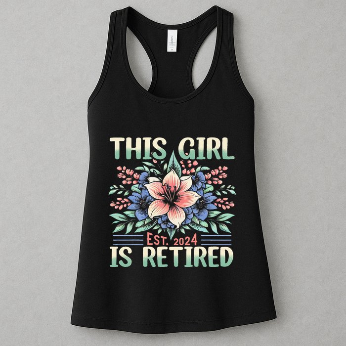 Flower Retired 2025 Not My Problem Anymore Womens Tank Top