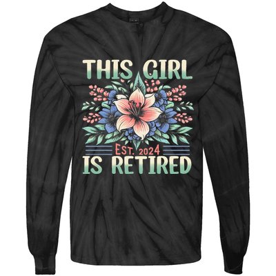 Flower Retired 2025 Not My Problem Anymore Tie-Dye Long Sleeve Shirt