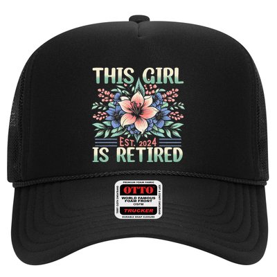 Flower Retired 2025 Not My Problem Anymore Trucker Hat