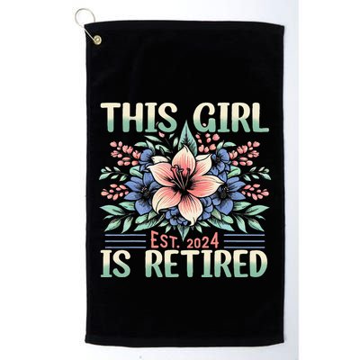 Flower Retired 2025 Not My Problem Anymore Golf Towel
