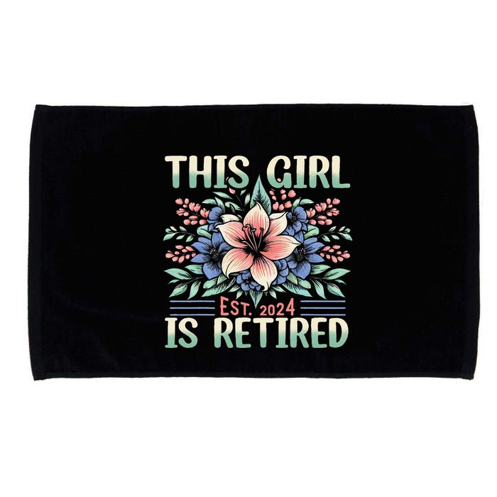 Flower Retired 2025 Not My Problem Anymore Microfiber Hand Towel