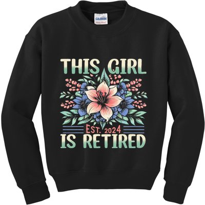 Flower Retired 2025 Not My Problem Anymore Kids Sweatshirt
