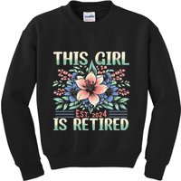 Flower Retired 2025 Not My Problem Anymore Kids Sweatshirt