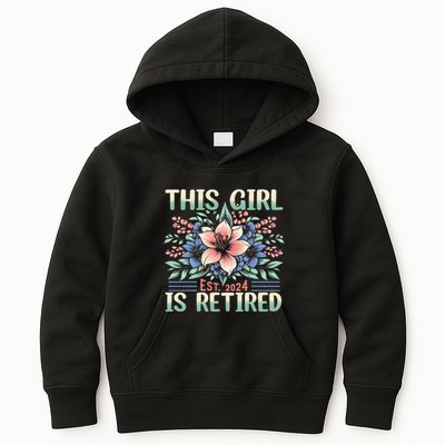 Flower Retired 2025 Not My Problem Anymore Kids Hoodie