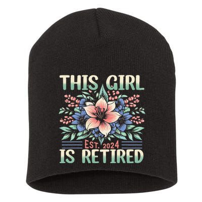 Flower Retired 2025 Not My Problem Anymore Short Acrylic Beanie