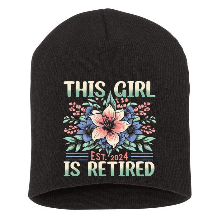 Flower Retired 2025 Not My Problem Anymore Short Acrylic Beanie