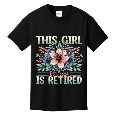 Flower Retired 2025 Not My Problem Anymore Kids T-Shirt