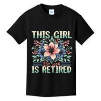 Flower Retired 2025 Not My Problem Anymore Kids T-Shirt