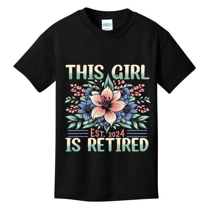 Flower Retired 2025 Not My Problem Anymore Kids T-Shirt