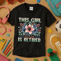 Flower Retired 2025 Not My Problem Anymore Kids T-Shirt