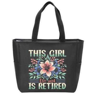 Flower Retired 2025 Not My Problem Anymore Zip Tote Bag