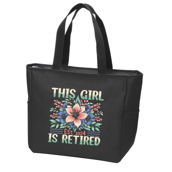 Flower Retired 2025 Not My Problem Anymore Zip Tote Bag