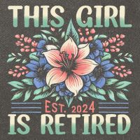 Flower Retired 2025 Not My Problem Anymore Cotton Canvas Backpack