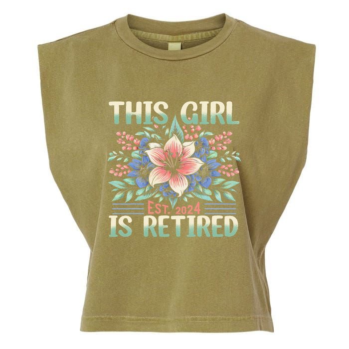 Flower Retired 2025 Not My Problem Anymore Garment-Dyed Women's Muscle Tee