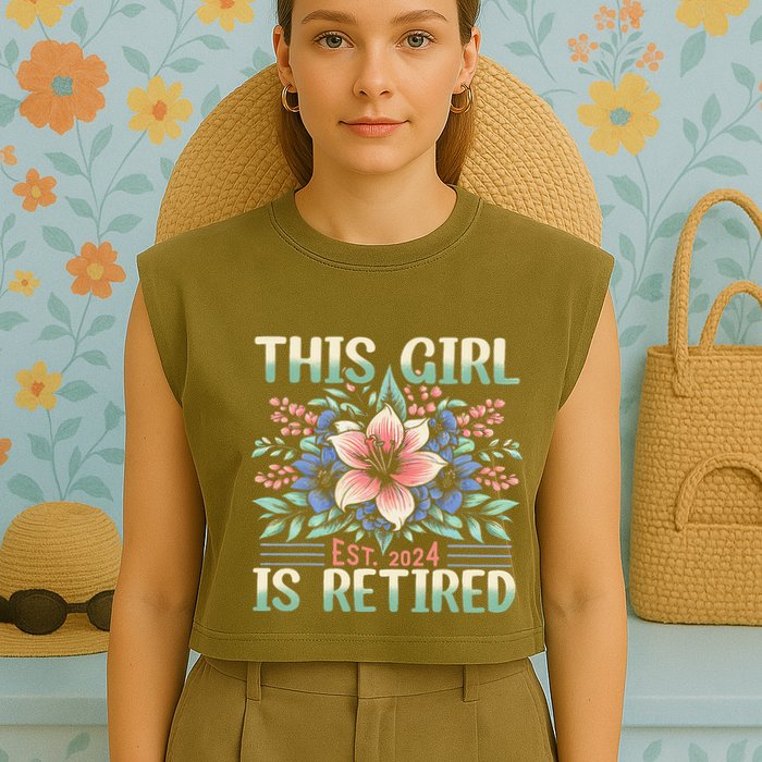 Flower Retired 2025 Not My Problem Anymore Garment-Dyed Women's Muscle Tee