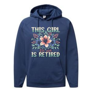 Flower Retired 2025 Not My Problem Anymore Performance Fleece Hoodie