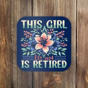 Flower Retired 2025 Not My Problem Anymore Coaster