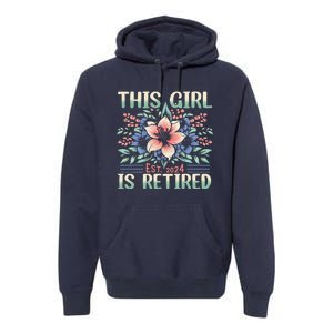 Flower Retired 2025 Not My Problem Anymore Premium Hoodie