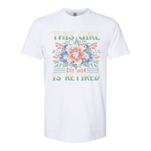 Flower Retired 2025 Not My Problem Anymore Softstyle CVC T-Shirt