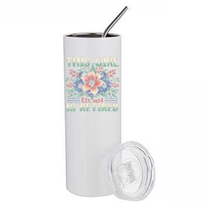 Flower Retired 2025 Not My Problem Anymore Stainless Steel Tumbler