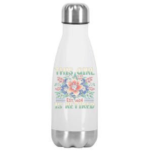 Flower Retired 2025 Not My Problem Anymore Stainless Steel Insulated Water Bottle