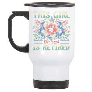 Flower Retired 2025 Not My Problem Anymore Stainless Steel Travel Mug