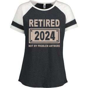 Funny Retired 2024 Not My Problem Anymore Enza Ladies Jersey Colorblock Tee