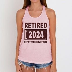 Funny Retired 2024 Not My Problem Anymore Women's Knotted Racerback Tank