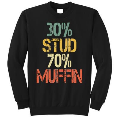 Funny Retro 30 Stud 70 Muffin Sarcasm Dad Bod Figure Sweatshirt