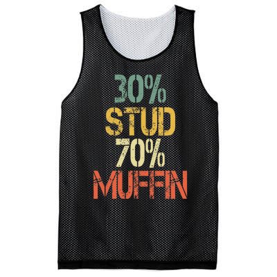 Funny Retro 30 Stud 70 Muffin Sarcasm Dad Bod Figure Mesh Reversible Basketball Jersey Tank