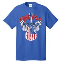 Freedom Rocks 4th Of July Patriotic Usa Flag Rock Guitar Gift Tall T-Shirt