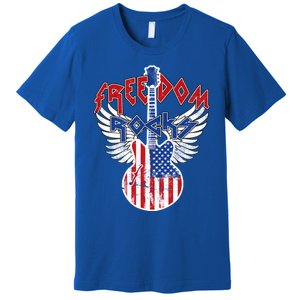 Freedom Rocks 4th Of July Patriotic Usa Flag Rock Guitar Gift Premium T-Shirt