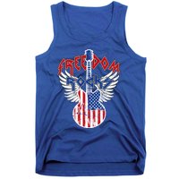 Freedom Rocks 4th Of July Patriotic Usa Flag Rock Guitar Gift Tank Top