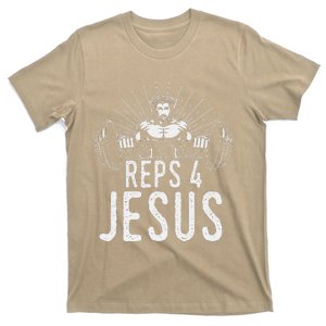 Funny Reps 4 Jesus Gym Weightlifting T-Shirt