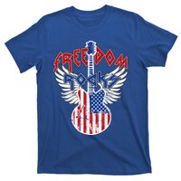 Freedom Rocks 4th Of July Patriotic Usa Flag Rock Guitar Meaningful Gift T-Shirt