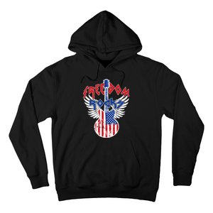 Freedom Rocks 4th Of July Patriotic Usa Flag Rock Guitar Hoodie