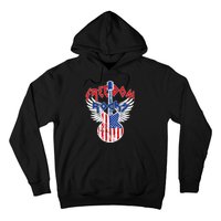 Freedom Rocks 4th Of July Patriotic Usa Flag Rock Guitar Hoodie