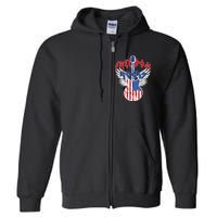 Freedom Rocks 4th Of July Patriotic Usa Flag Rock Guitar Full Zip Hoodie