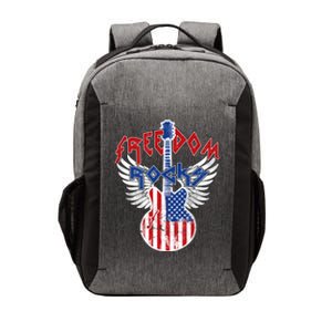 Freedom Rocks 4th Of July Patriotic Usa Flag Rock Guitar Great Gift Vector Backpack